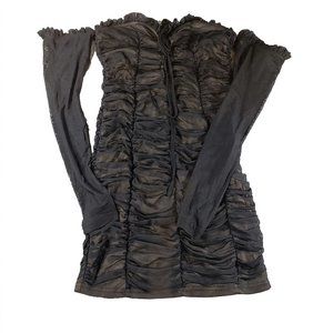 Forever 21 Black Mesh Ruched Mini Dress NWT